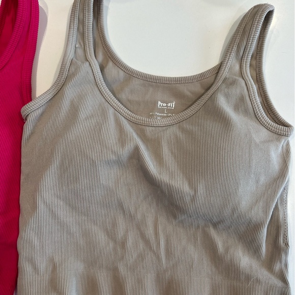 TWO crop tanks - pink & tan set - Picture 4 of 5
